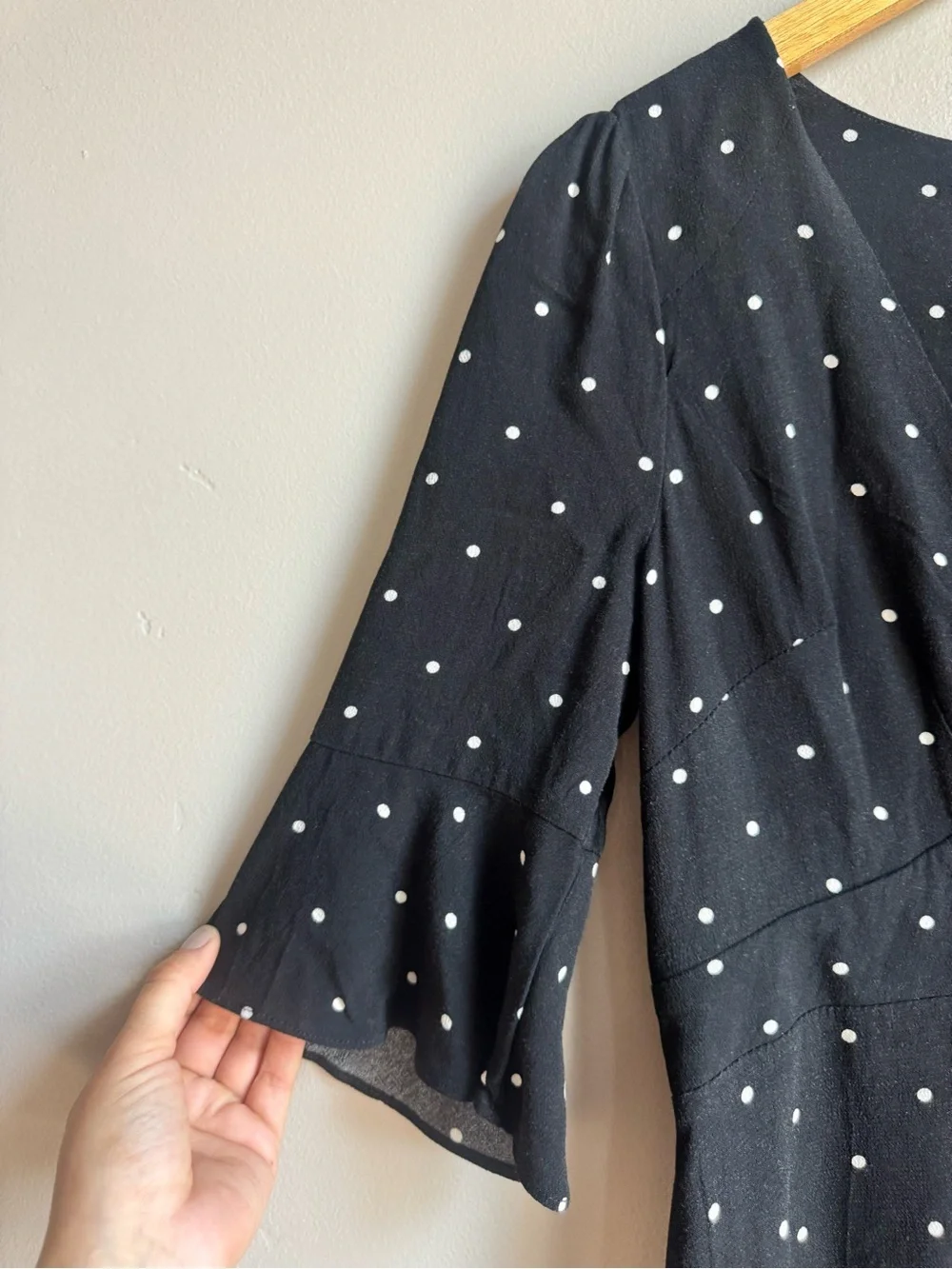 Free People All Yours Polka Dot Mini Tie Front Dress XS Boho Coquette Fairycore